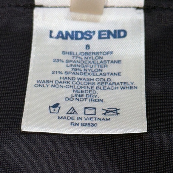 Lands' End Black Hipster Bikini Bottom Size 8 - Picture 2 of 7